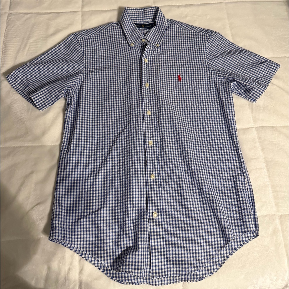 Polo by Ralph Lauren Blue Gingham Short-Sleeve Button-Down Shirt